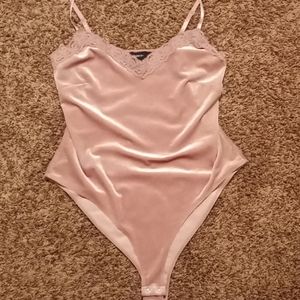 Forever 21 Plus pink velvet body suit new 0x XL
